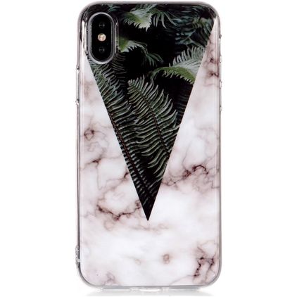 Mobigear Marble iPhone XS Max TPU souple Coque arrière - Leaves