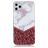 Mobigear Marble Coque iPhone 11 Pro Coque arrière en TPU Souple - Blanc / Rouge