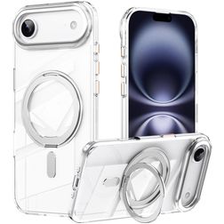 Mobigear Frosted Mag Coque iPhone Air MagSafe Coque arrière Rigide avec Support Amovible - Argent