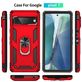 Mobigear Armor Ring Coque Google Pixel 7 Coque arrière Rigide Anti-Chocs avec Anneau-Support - Rouge