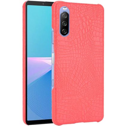 Mobigear Croco Coque Sony Xperia 10 III Coque arrière Rigide - Rouge