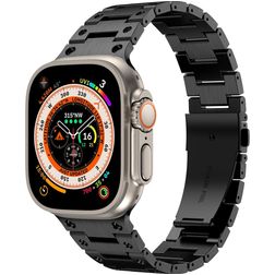 Mobigear Amsterdam Bracelet Acier Apple Watch Fermeture boucle déployante - 49/46/45/44 mm - Noir