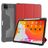 Mutural Tri-Fold Tough Coque iPad Pro 12.9 Pouces (2022) Etui + Porte-crayon - Noir / Rouge