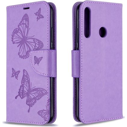 Mobigear Butterfly Huawei P40 Lite E Étui Portefeuille - Violet
