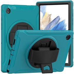 Mobigear SureGrip Coque Samsung Galaxy Tab A8 10.5 (2021) Coque arrière en Plastique rigide,Silicone + Support Amovible - Bleu