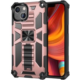 Mobigear Armor Stand Coque iPhone 13 Pro Coque arrière Rigide Anti-Chocs avec Support Amovible - Rose doré