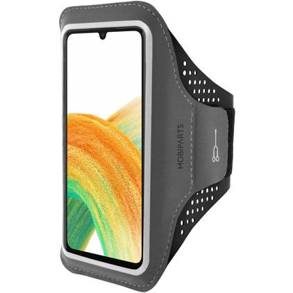 Mobiparts Comfort Fit Brassard Téléphone Samsung Galaxy A33 Brassard Coque de Sport en Neoprène - Noir