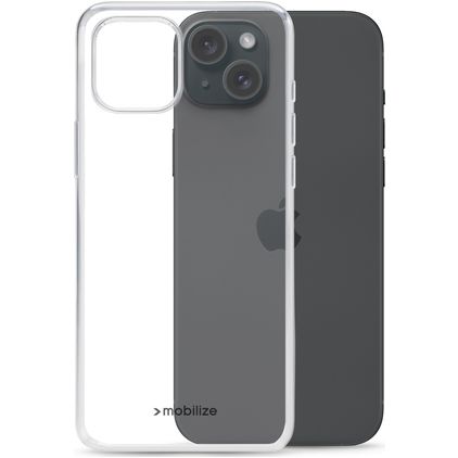 Mobilize Gelly Coque Transparente iPhone 15 Plus Coque arrière en TPU Souple - Transparent