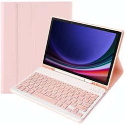 Mobigear Keys Coque Samsung Galaxy Tab S9 FE Etui Clavier Bluetooth QWERTY + Porte-crayon - Rose