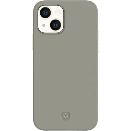 Valenta Snap Luxe Coque iPhone 13 Coque arrière en Cuir Véritable - Gris