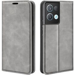 Mobigear Retro Slim OPPO Reno 8 Pro 5G Étui Portefeuille - Gris