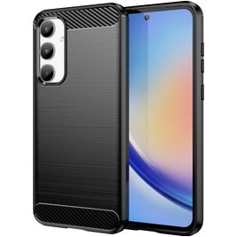 Mobigear Brushed Slim Coque Samsung Galaxy A35 Coque arrière en TPU Souple - Noir