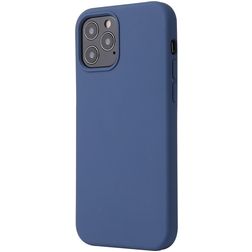Mobigear Rubber Touch Coque iPhone 12 Coque arrière en Silicone - Bleu Marin