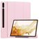 Mobigear Tri-Fold Gel Coque Samsung Galaxy Tab S9 Plus Etui en TPU,Similicuir + Porte-crayon - Rose