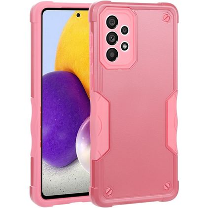 Mobigear Non-slip Armor Coque Samsung Galaxy A73 Coque arrière Rigide Anti-Chocs - Rose