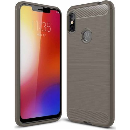 Mobigear Brushed Slim Coque Motorola One Power Coque arrière en TPU Souple - Gris
