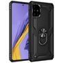 Mobigear Armor Ring Samsung Galaxy A51 Plastique rigide Coque arrière Antichoc avec bague de maintien - Noir