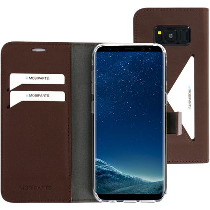 Mobiparts Classic Wallet Samsung Galaxy S8 Étui Portefeuille - Marron