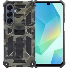 Mobigear Armor Stand Coque Samsung Galaxy A16 Coque arrière Rigide Anti-Chocs avec Support Amovible - Vert