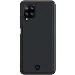 Valenta Snap Coque Samsung Galaxy A12 Coque arrière en Cuir Véritable - Noir