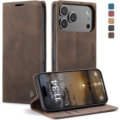 CaseMe 013 iPhone 18 Pro Étui Portefeuille - Coffee