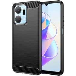 Mobigear Brushed Slim Coque HONOR X7A Coque arrière en TPU Souple - Noir