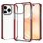 Mobigear Full Bumper Coque iPhone 14 Pro Coque arrière Rigide Anti-Chocs - Transparent / Rouge