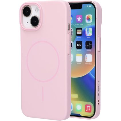 Mobiparts Slim Line Coque iPhone 14 MagSafe Coque arrière Rigide - Blush Pink