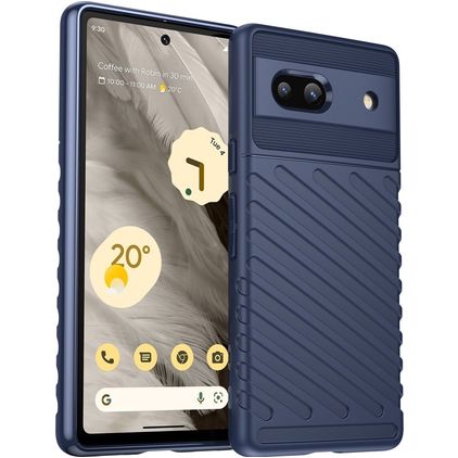 Mobigear Groove Coque Google Pixel 7a Coque arrière en TPU Souple - Bleu