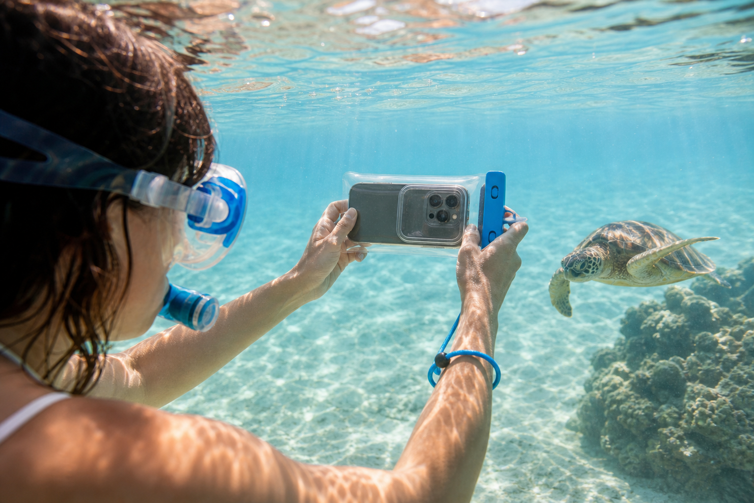 Hoe maak ik onderwaterfoto's met mijn telefoon?