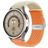 Mobigear Braided Dual Bracelet Nylon Smartwatch Fermeture à pince - Connexion universelle de 22 mm - Orange / Lumière stellaire