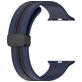 Mobigear Stripe Mag Bracelet Silicone Apple Watch Fermeture magnétique - 42/41/40/38 mm - Noir / Bleu Marin