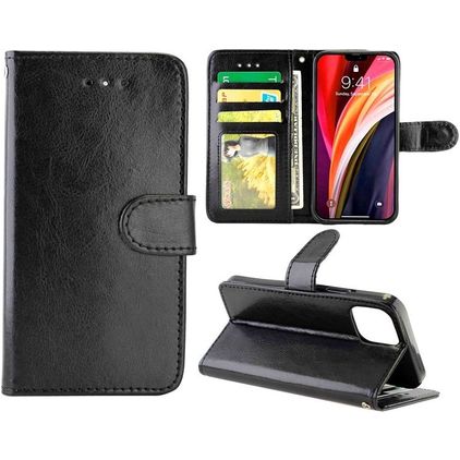 Mobigear Wallet Housse iPhone 12 Etui Porte-Monnaie - Noir