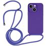 Mobigear Lanyard iPhone 14 Coque avec cordon en Silicone - Violet