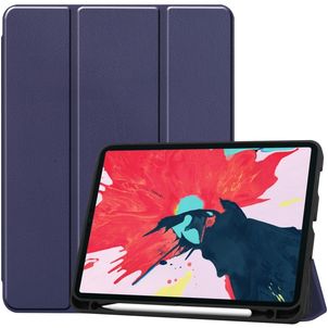 Mobigear Tri-Fold Gel Coque iPad Pro 11 Pouces (2018) Etui en TPU,Similicuir + Porte-crayon - Dark Blue