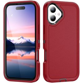 Mobigear Rugged Coque iPhone 17 Coque arrière Rigide Anti-Chocs - Rouge