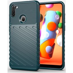 Mobigear Groove Samsung Galaxy A11 TPU souple Coque arrière - Vert