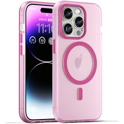 Mobigear Shockproof Coque iPhone 16 Pro Max MagSafe Coque arrière en TPU Souple - Rose