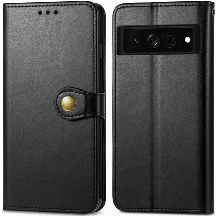 Mobigear Snap Button Google Pixel 7 Pro Étui Portefeuille - Noir