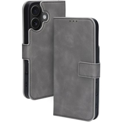 Mobiparts Classic Wallet MagSafe Housse iPhone 16 MagSafe Etui Porte-Monnaie - Granite Grey