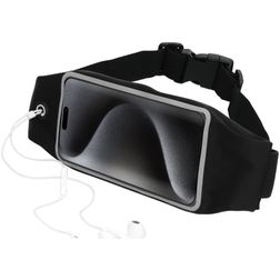 Mobiparts Comfort Fit Belt Brassard Téléphone iPhone 15 Pro Max Ceinture Coque de Sport en Neoprène - Noir