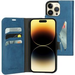 Mobiparts Classic Wallet Housse iPhone 14 Pro Max Etui Porte-Monnaie - Steel Blue