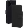 Mobiparts Wallet Housse iPhone 16 Plus MagSafe Etui en Cuir Véritable Porte-Monnaie - Noir