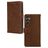 Mobilize Wallet Samsung Galaxy A24 Cuir véritable Étui Portefeuille - Marron