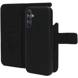 Mobiparts Samsung Galaxy A15 Coque Cuir véritable Étui 2en1 avec coque amovible Portefeuille - Noir