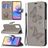 Mobigear Butterfly Housse POCO M3 Pro Etui Porte-Monnaie - Gris