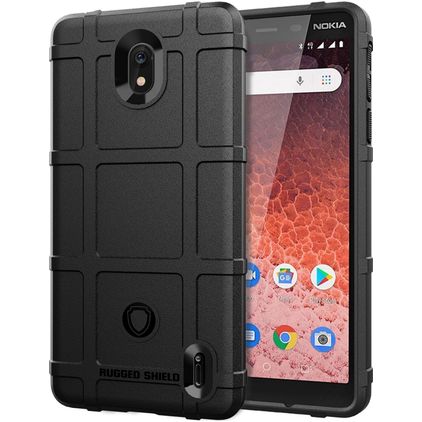 Mobigear Rugged Shield Coque Nokia 1 Plus Coque arrière en TPU Souple Anti-Chocs - Noir