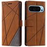 Mobigear Rhombus Housse Google Pixel 9 Pro Etui Porte-Monnaie - Marron