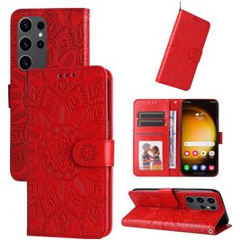 Mobigear Sunflower Housse Samsung Galaxy S24 Ultra Etui Porte-Monnaie - Rouge