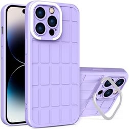 Mobigear Cube Coque iPhone 14 Pro Max Coque arrière Rigide avec Support Amovible - Violet